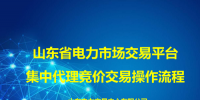 【圖解】山東電力市場交易平臺集中代理競價交易操作流程