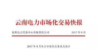 云南電力市場化交易快報（2017年8月）