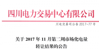 四川11月第二周市場化電量轉讓<font color=
