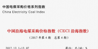 中國沿海電煤采購價格指數（<font color=