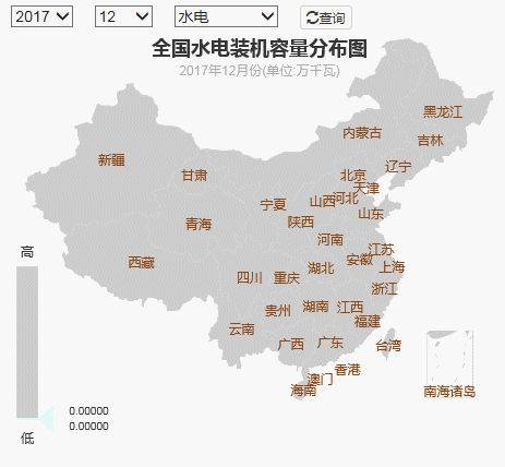 2017年全國電力發電,電力裝機版圖