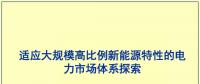 PPT | 適應大規模高比例新能源特性的電力市場體系探索