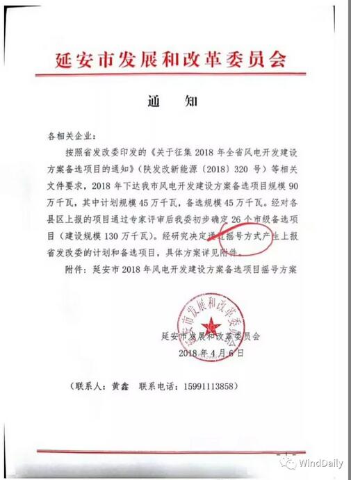 中國風電領域首次出現“搖號”上報風電項目！