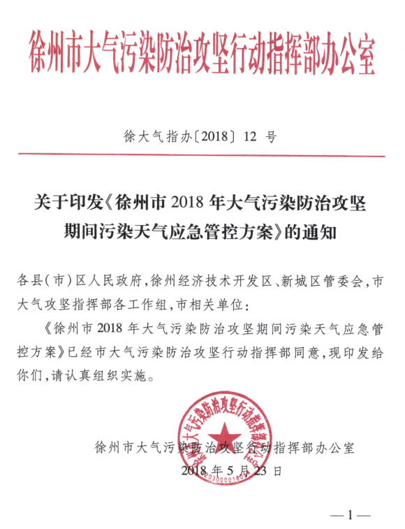 限產｜火電企業26家！徐州發布2018大氣應急停限產名單