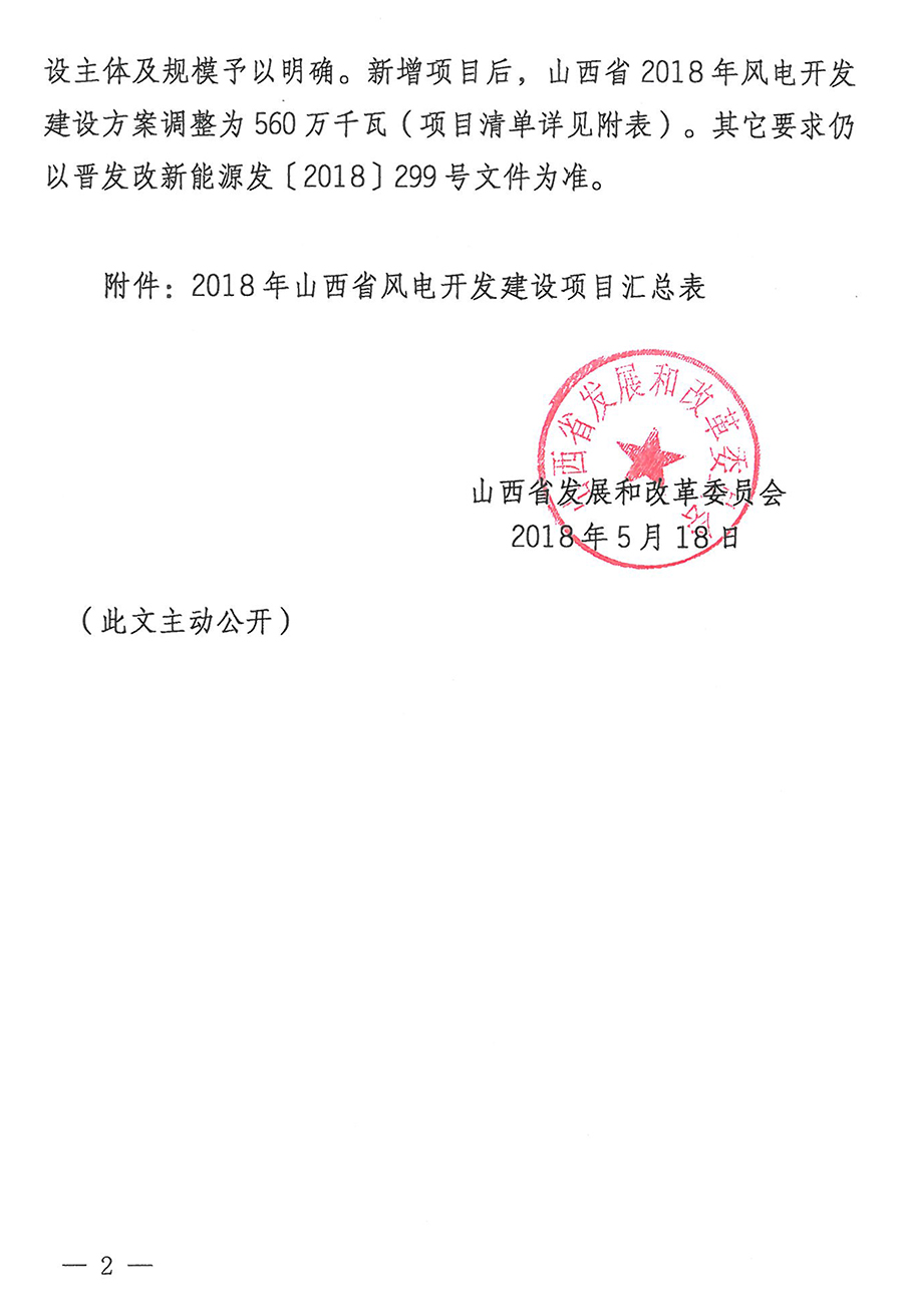 重磅！560萬千瓦！山西省2018年度風電開發(fā)建設方案發(fā)布！（附完整項目清單）