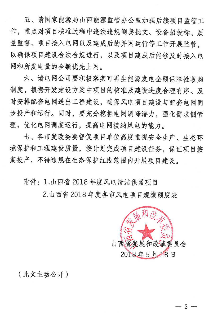 重磅！560萬千瓦！山西省2018年度風電開發(fā)建設方案發(fā)布！（附完整項目清單）