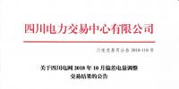 公告 | 關于四川電網2018年10月偏差電量調整交易結果的公告