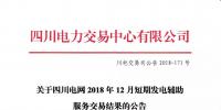 四川2018年12月短期發電<font color=