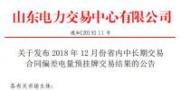 山東2018年12月省內(nèi)中長期交易合同<font color=