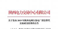 2019年陜西電網自備電廠清潔替代交易成交結果：交易電量為0