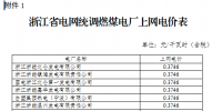 浙江調(diào)整部分電廠上網(wǎng)電價：統(tǒng)調(diào)燃煤機組上網(wǎng)電價每千瓦時下降1.07分