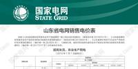 山東省電網銷售電價表
