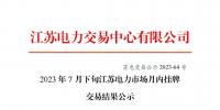 2023年7月下旬江蘇電力市場月內(nèi)掛牌交易結(jié)果公布